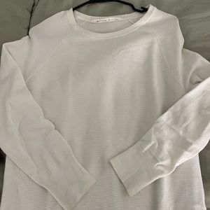Athleta White/Cream Ribbed Crew Neck Sweater size XS or S
